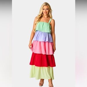 NWT Buddy Love Agnus Tiered Maxi Dress-Mystic size small